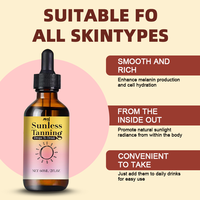 Gouttes bronzantes naturelles OEM sous marque privée, bronzant sans soleil pour le visage et le corps, boisson hydratante pour adultes