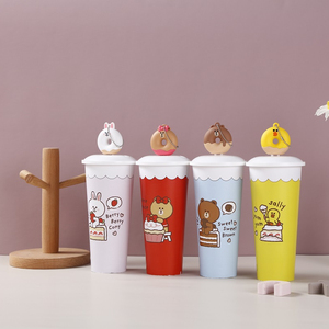 Line friends Plastic Popcorn Container Topper Cup with 3D Cartoon Figurines