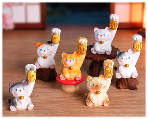 Piccoli ornamenti desktop in stile cinese statua animale creativo <span class=keywords><strong>gatto</strong></span> fortunato in resina arte artigianale casa mini regalo in resina fornitore di giocattoli in resina - Product Image 5