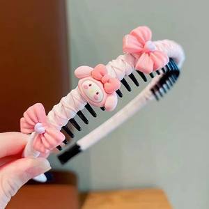 Bandeau antidérapant à dents de dessin animé mignon avec <span class=keywords><strong>pince</strong></span> à cheveux en plastique de haute qualité pour filles, ventes directes d'usine - Product Image 1