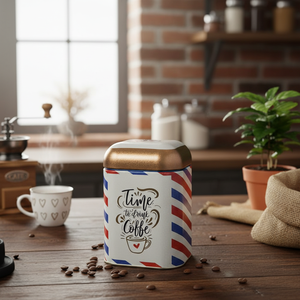 1.3L Post Coffee Tin <b>Box</b> Square 108x108x118mm Dome Lid Recyclable Tinplate Material Food Grade Embossed Logo PP for <b>Packing</b> - Product Image 3