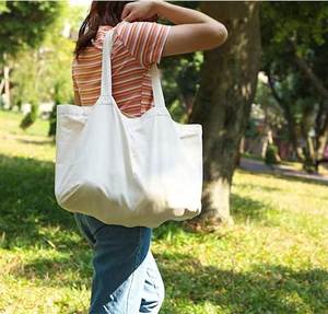 Custom <b>Folding</b> Customized Color Logo Large Capacity Cotton Compartmental Eco-friendly Canvas Shoulder Shopping <b>Bag</b> for Fruit - Product Image 6