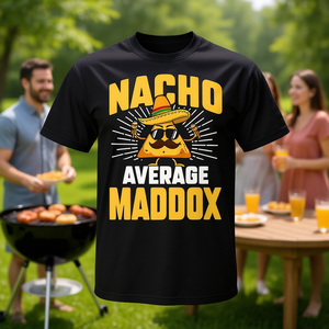 Camiseta personalizada Nacho Average Maddox, diseño con nombre personalizado, regalo divertido para hombres y mujeres, ropa unisex - Product Image 3