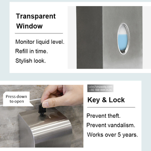 Thương Mại Treo Tường Thép Không Gỉ Khóa Xà Phòng <span class=keywords><strong>Dispenser</strong></span> 1000Ml Cảm Biến Touchless Tự Động Khử Trùng Tay <span class=keywords><strong>Dispenser</strong></span> - Product Image 4