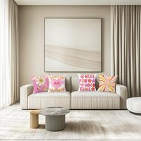 4 housses de coussin décoratives roses, 18 * 18 pouces, motif floral inspirant en forme de cœur, adaptées à la décoration de canapé à domicile pour filles