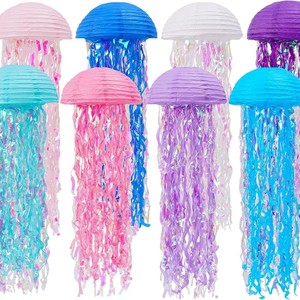 Farol de Papel Semicircular con Forma de Medusa Arcoíris, Decoración Colgante con Temática Oceánica, Degradado de Color, para Fiestas de Cumpleaños Infantiles - Product Image 2