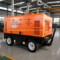 Compresseur d'air à vis diesel Kaishan KSCY-550/13K-G2 13 bars avec contrôle PLC, châssis de remorque robuste pour le forage de roches en carrière