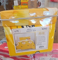 Ensemble de draps imprimés en gros, 6 pièces, taille King, avec taies d'oreiller, drap de lit en coton en gros, personnalisé