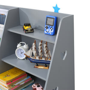 Estantería y organizador de almacenamiento para niños de <span class=keywords><strong>4</strong></span> niveles, estantería para niños, estantería de madera para bebés y niños pequeños, vitrina para sala de juegos - Product Image 3