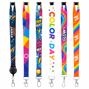 Custom Printed <b>Polyester</b> Silk Screen Printing <b>Lanyard</b> ID Neck Strap for Brand Activation Staff Badges and Visitor Passes - Product Image 1