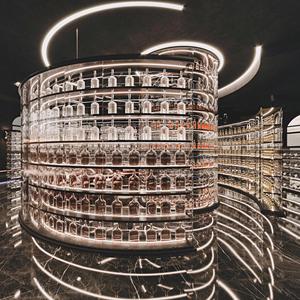 Solución de Almacenamiento para Bodega de Vinos, de Madera Maciza y Acero Inoxidable Ovalado, de Calidad Premium, Personalizada, Comercial, con Iluminación LED de Alta Gama - Product Image 3