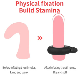 Opblaasbare Cock Ringen Kunstkut Siliconen <span class=keywords><strong>Penis</strong></span> Pomp Uitbreiding Apparaat Scrotum Squeeze Binding Mannen <span class=keywords><strong>Ring</strong></span> Speeltjes voor Mannen - Product Image 2