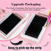 Plateau de cils Easy Fanning pour extensions de cils, cils plats souples en ellipse, vente en gros, marque privée, cils individuels noir mat velours effet jet