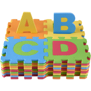 Tapis de jeu en mousse pour enfants (ensemble de 36 pièces) 6.25x6.25 pouces Alphabet et chiffres imbriqués Puzzle de sol Tuiles EVA colorées Filles - Product Image 4