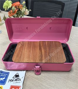 New Design Portable Iron Camping <b>Tool</b> <b>Box</b> Camping <b>Metal</b> Storage <b>Box</b> Leather Handle Wooden Boards - Product Image 4