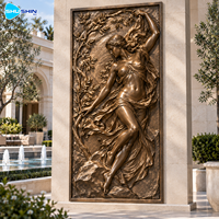 Sculpture murale artistique en bronze, relief, moulage à la cire perdue, figurine personnalisée, art métallique pour la décoration d'hôtels, de galeries, de places, de jardins et de cours.