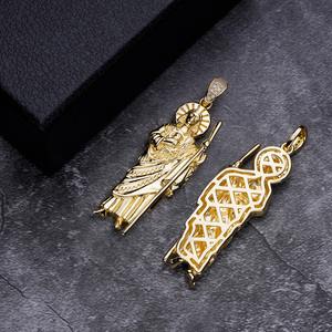 Mode Hip Hop <span class=keywords><strong>Bijoux</strong></span> Grand Dubaï Zircon Cubique Plaqué Or Laiton Religion Elfic Rock Pendentifs Collier pour Gitf - Product Image 5