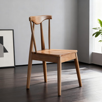 Chaise de salle à manger portable A08 en bois massif, style chinois moderne, écologique, résistante aux UV, imperméable et durable pour l'extérieur et la maison
