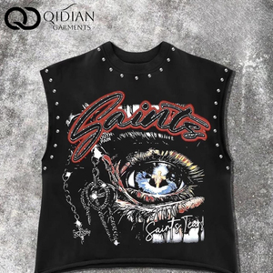 Canotta da <span class=keywords><strong>Uomo</strong></span> Personalizzata 100% Cotone Oversize Stile Hip Hop Senza Maniche con Stampa DTG, Canotta Pesante - Product Image 1