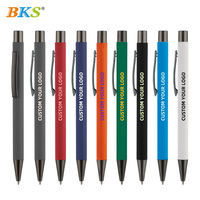 Pulpen Logam BKS LY7370 dengan Logo yang Dapat Disesuaikan, Alat Tulis Olahraga, Ujung 1.0mm, Tinta Hitam, Ukiran Laser, untuk Iklan Kantor