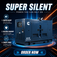 CE EPA 150 kVA 20kW 50kW Super Leiser Schallgedämmter Cummins Dieselgenerator 3-Phasen 400V 50/60Hz Industrieller Notstrom-Generatorsatz