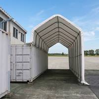 Abri latéral pour conteneur à structure simple 6x3,5m, auvent mural pour voiture