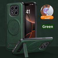 Étui de téléphone en cuir PU avec support magnétique robuste pour Xiaomi 17 Pro Max 15T Pro 12 14T 13T, recharge sans fil, coque arrière
