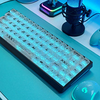 Claviers mécaniques avec touches transparentes imprimées PBT PC, best-seller transfrontalier, anglais/japonais/russe/coréen, rétroéclairés