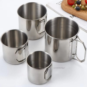 Wholesale <b>Camping</b> <b>Cup</b> Stainless Steel Portable Outdoor Water Mug Mountaineering <b>Cups</b> Foldable Handle - Product Image 3