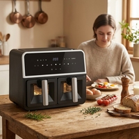 Nouveau design 2026 – Four de cuisine multifonctionnel 8L avec affichage numérique LED, friteuse à air chaud sans huile pour cuisson rapide, idéal pour poulet frit