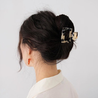 Barrette à cheveux en acrylique de haute qualité, petite, 5 cm, décorative, carrée, en acétate imitation écaille de tortue, barrette à cheveux en feutre imitation écaille