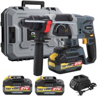 DERUIDA Perforateur Rotatif Sans Fil 21V, Marteau Perforateur Électrique Sans Balais, Outil Électrique Puissant pour Béton Lourd, Ensemble Batterie Lithium, Herramienta