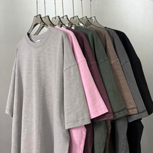 Camiseta Básica de Algodón para <span class=keywords><strong>Hombre</strong></span>, Cuello Redondo, Manga Corta, Talla Grande, Estilo Casual, 240 Gramos, Diseño Liso, Serigrafía - Product Image 6
