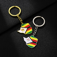 Pendentif Carte du Zimbabwe Drapeau Style Ethnique Unisexe Polyvalent en Acier Inoxydable Bijou Tendance Accessoire de Mode - Vente Chaude
