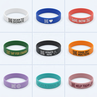 Pulsera de Goma para Recaudación de Fondos con Código QR y Enlace de Donación, Impresión Personalizada, Ecológica, al por Mayor, para Plataforma de Campañas Online de Organizaciones Sin Fines de Ganancia