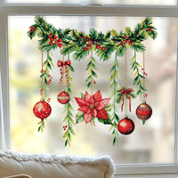 Fenêtre de Noël statique s'accroche autocollants de fenêtre électrostatique pour verre Double face réutilisable décoration de la maison décalcomanies amovibles