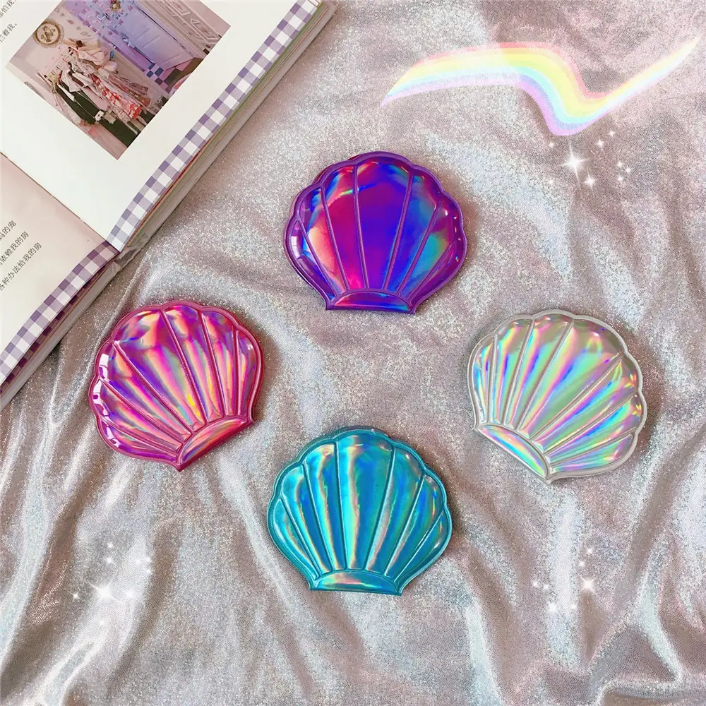 Fantasy Laser Color Girl Heart Bling Portable Double-sided Shell Fairy Mirror