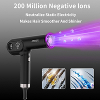 Sèche-cheveux professionnel sans feuilles à grande vitesse 1800W 110000 tr/min caractéristique ionique Smart One Key Clean pour le ménage pour les salons hôtels
