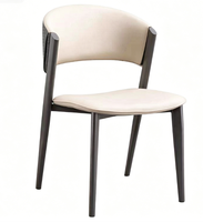 Chaise de salle à manger moderne pour bureau à domicile, en tissu PU beige, confortable, style minimaliste haut de gamme pour hôtel, idéale pour l'ameublement d'appartements