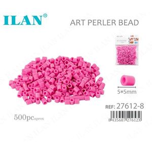 Perline Ilan Art Perler 5x5mm Rosa Chiaro, circa 500 pezzi per il fai da te - Product Image 1