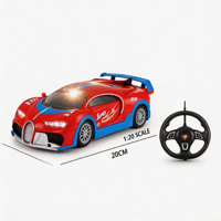 Voiture de sport télécommandée led, 2 canaux, lumière 3D, télécommande, volant, grande vitesse, jouets, pour enfants, échelle 1:20