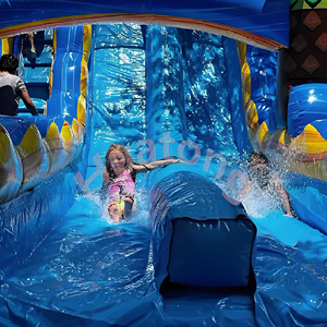 <span class=keywords><strong>Toboggan</strong></span> <span class=keywords><strong>gonflable</strong></span> géant à double piste sur le thème des arbres Huatong pour fêtes d'enfants - Product Image 3