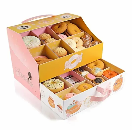 Cajas de embalaje de galletas irregulares holesale, caja de pastel barata personalizada de bajo precio con cajón