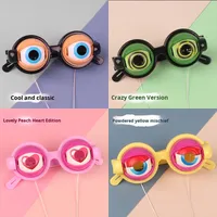 Nouveaux jouets amusants et étranges, lunettes effrayantes avec des yeux qui bougent, décorations de fête, tirer sur les cordes, yeux qui clignotent, cadeaux d'Halloween et de Noël pour enfants