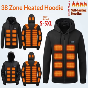 Sudadera con Capucha Térmica para Hombre, 38 Zonas de Calentamiento, USB, Eléctrica, para Invierno, Caza, Esquí, Camping - Product Image 2