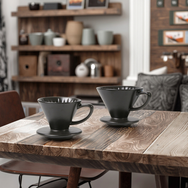High Quality Concise Design Nordic Style Matte Black Cafe Hotel Used Coffee Drip Filter Ceramic Coffee Dripper