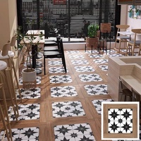 Carreaux de sol rustiques en porcelaine émaillée mate 60x60 cm, motif floral en bois, pour salon, 600x600 mm, pleine masse, pour intérieur