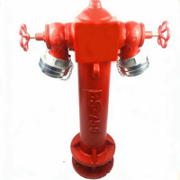 Hydrants d'incendie (à pilier) en fonte ductile rouge de 4 pouces à 2 voies pour extérieur avec vanne - Vente chaude