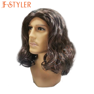 FSTYLER long hommes perruques brunes Halloween <span class=keywords><strong>carnaval</strong></span> perruques HotSale vente en gros usine personnaliser Partysynthetic cosplay perruques - Product Image 2