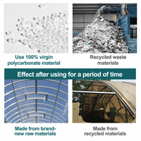 Tôle de toiture ondulée en polycarbonate creux 3 mm, durable et colorée, pour abris de voiture